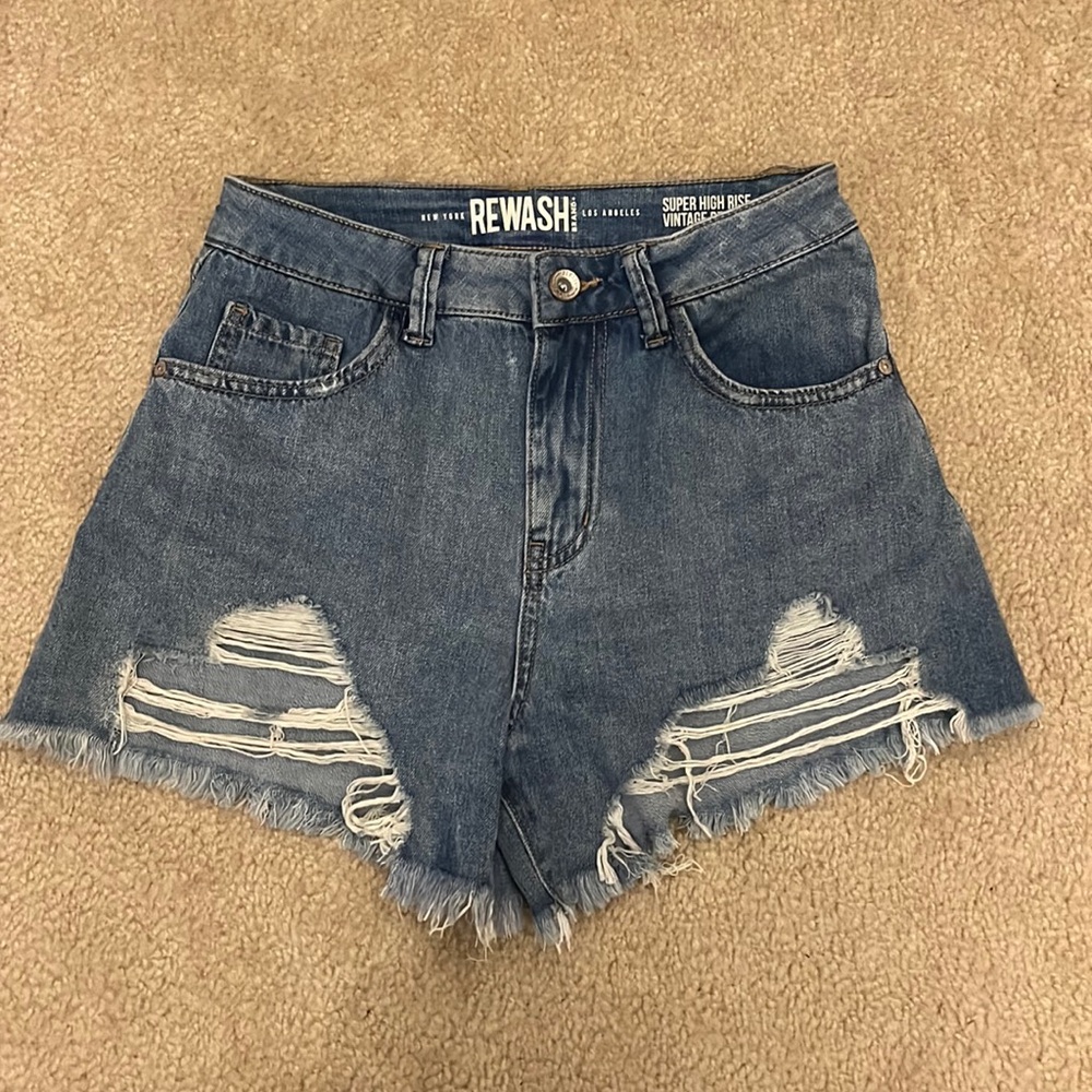 Rewash Super High Rise Vintage Reunion Denim Jean Shorts - Size 0